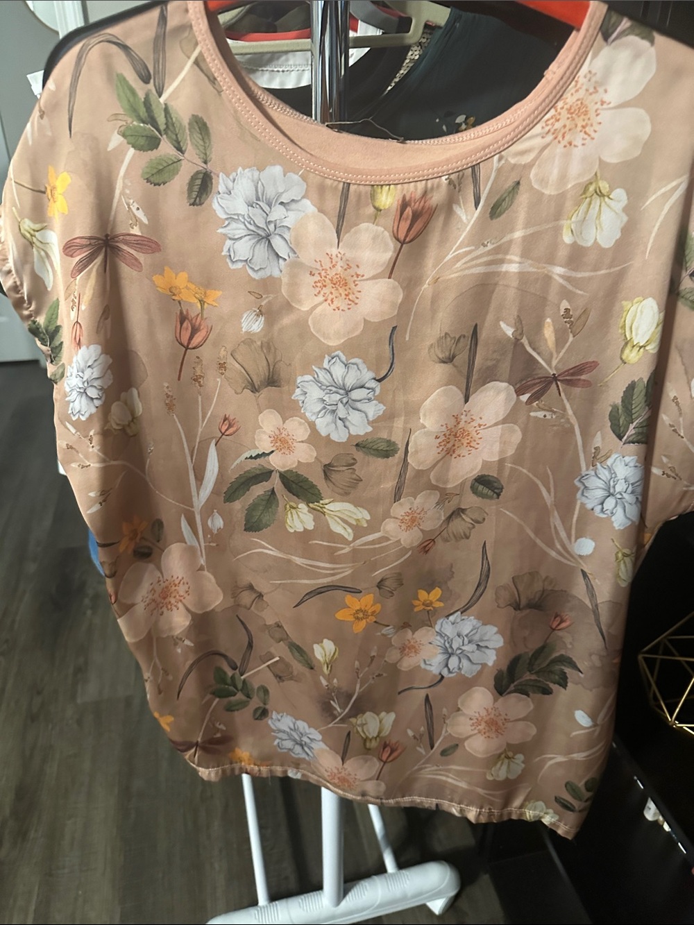 ZARA Women’s Floral Short-Sleeve Blouse - Blush Floral
